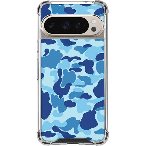 Light Blue Street Camo Pixel 9/9 Pro Clear Case